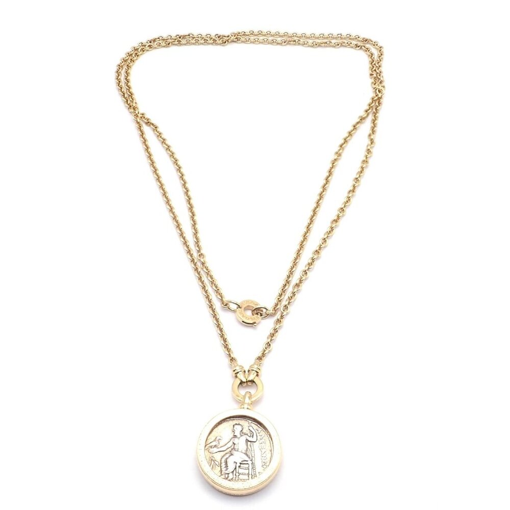 Rare! Bvlgari Bulgari 18k Yellow Gold Antique Coin Monete 38" Long Link Necklace - Picture 9 of 15
